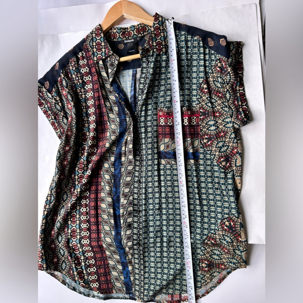 DESIGUAL Patterned loose fit blouse AZHAR SHIRT Aztec print - Picture 9 of 13